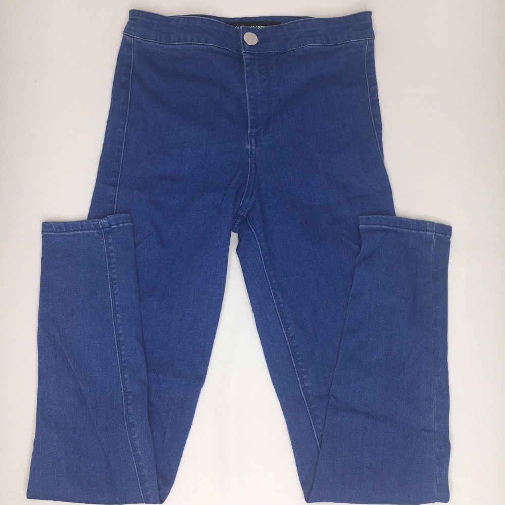Ashley Mason ultra high waisted bright blue jeans